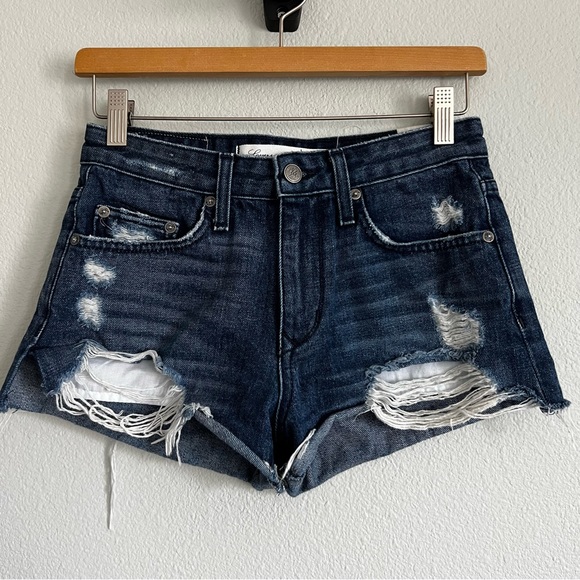 Lovers + Friends Jack High Rise Denim Shorts with Distressing. Size 24 - Picture 2 of 6